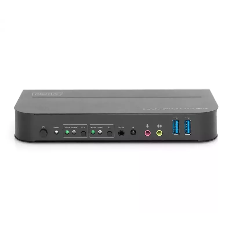 Switch KVM DIGITUS, 2x1 DP, salida DP/HDMI, USB 4Kx2K@60Hz