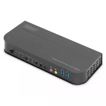 Switch KVM DIGITUS, 2x1 DP, salida DP/HDMI, USB 4Kx2K@60Hz