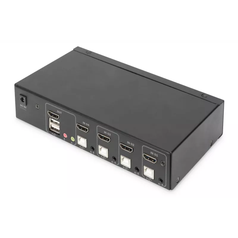 Switch KVM Digitus 4 puertos pantalla única 4K HDMI