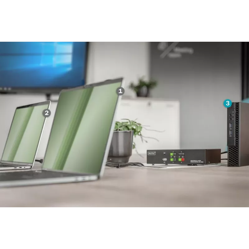 Switch KVM Digitus 4 puertos pantalla única 4K HDMI