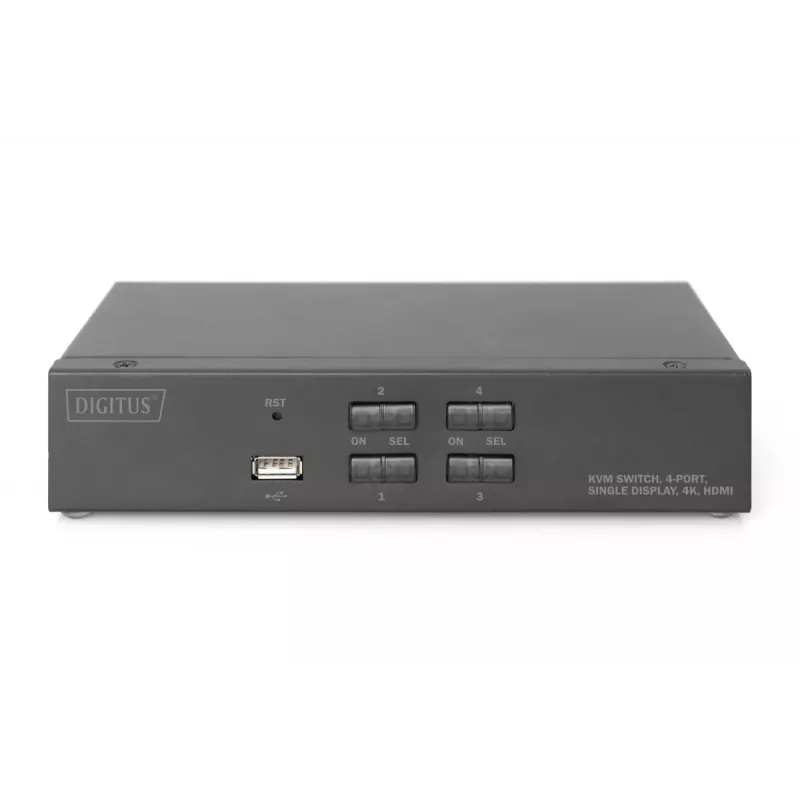 Switch KVM Digitus 4 puertos pantalla única 4K HDMI