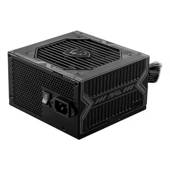MSI MAG A550BN UK Fuente de alimentación '550W, certificada 80 Plus Bronze, 12V Single-Rail, circuito DC-DC, ventilador de 120mm, no modular, cables enfundados, fuente de alimentación ATX, cable de red UK, negro'