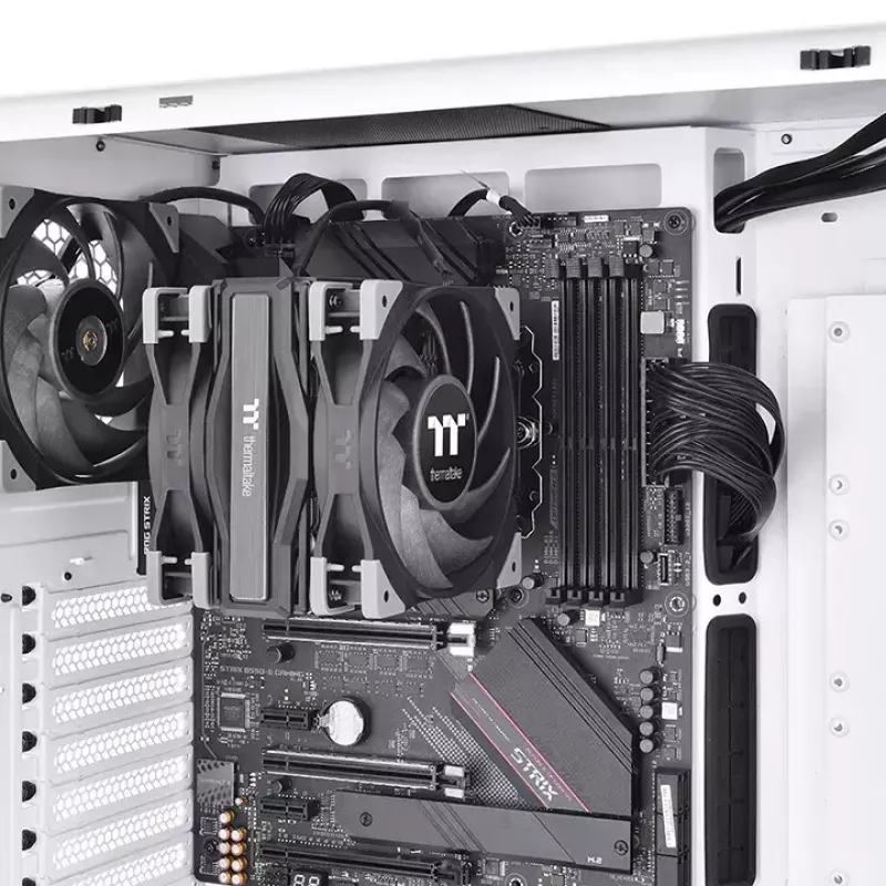 Thermaltake TOUGHAIR 510 CL-P075-AL12BL-A disipador de aire para CPU, 2 ventiladores de 120 mm, 4 heatpipes de cobre de 6 mm, 180 W