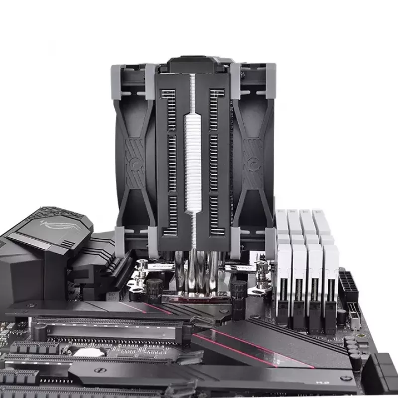 Thermaltake TOUGHAIR 510 CL-P075-AL12BL-A disipador de aire para CPU, 2 ventiladores de 120 mm, 4 heatpipes de cobre de 6 mm, 180 W