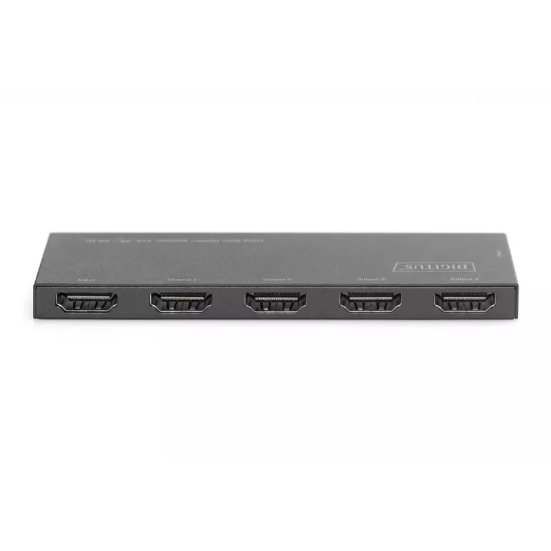 Splitter HDMI ultra slim DIGITUS, 1x4, 4K/60Hz HDR, HDCP 2.2, 18 Gbps, alimentado por Micro USB