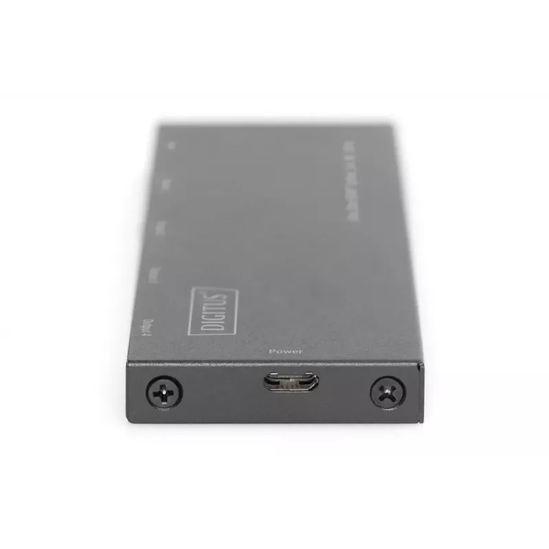 Splitter HDMI ultra slim DIGITUS, 1x4, 4K/60Hz HDR, HDCP 2.2, 18 Gbps, alimentado por Micro USB