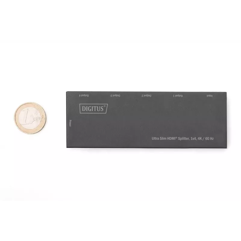 Splitter HDMI ultra slim DIGITUS, 1x4, 4K/60Hz HDR, HDCP 2.2, 18 Gbps, alimentado por Micro USB