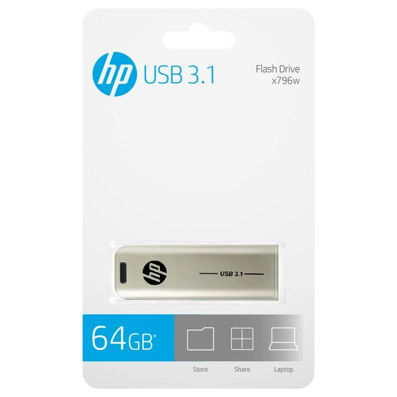 Memoria USB HP x796w 64 GB USB Type-A 3.2 Gen 1 (3.1 Gen 1) plata