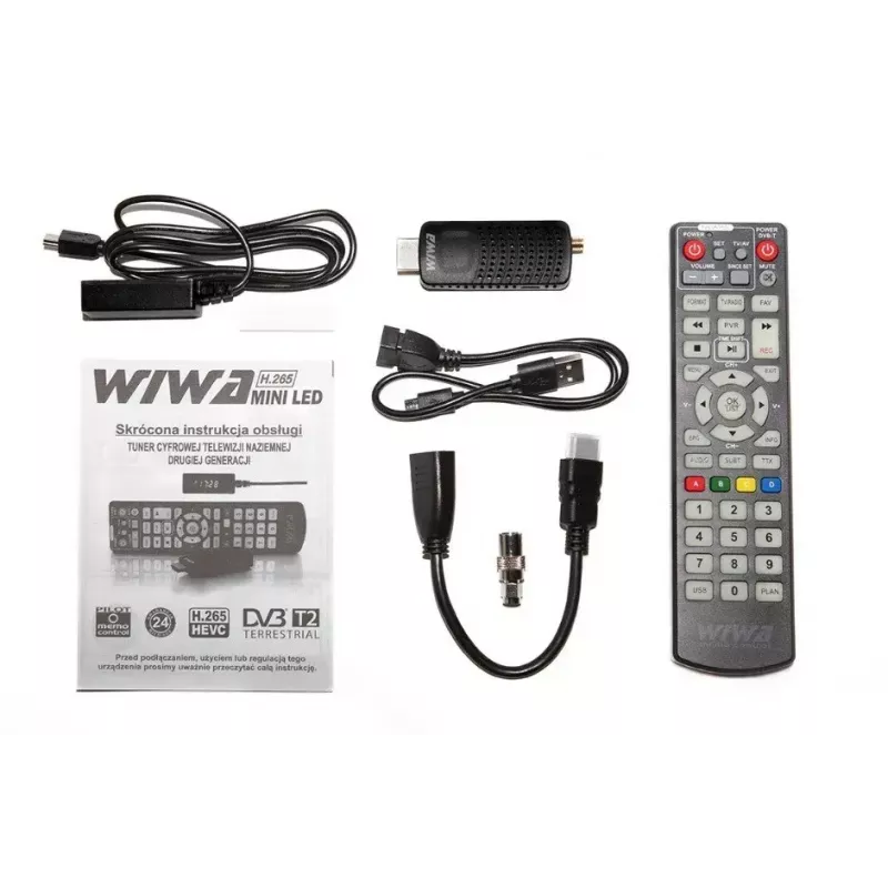 WIWA H.265 MINI receptor DVB-T/DVB-T2, H.265/HEVC, Full HD 1080p, HDMI, mini USB, PVR, negro