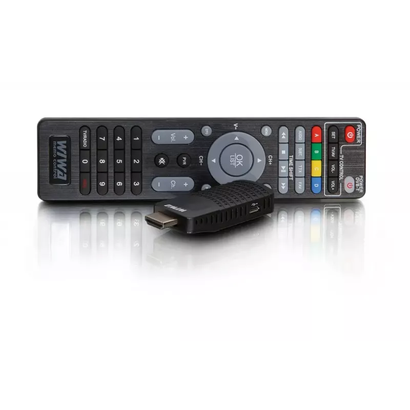 WIWA H.265 MINI receptor DVB-T/DVB-T2, H.265/HEVC, Full HD 1080p, HDMI, mini USB, PVR, negro