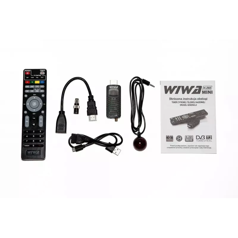WIWA H.265 MINI receptor DVB-T/DVB-T2, H.265/HEVC, Full HD 1080p, HDMI, mini USB, PVR, negro