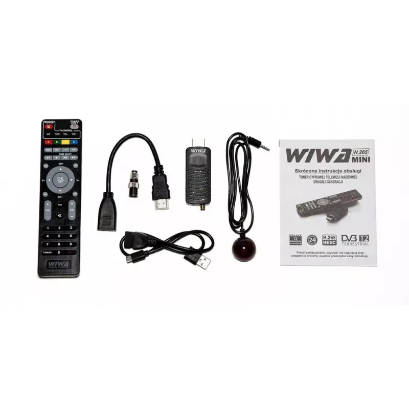 WIWA H.265 MINI receptor DVB-T/DVB-T2, H.265/HEVC, Full HD 1080p, HDMI, mini USB, PVR, negro
