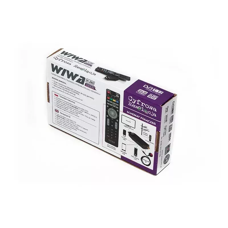 WIWA H.265 MINI receptor DVB-T/DVB-T2, H.265/HEVC, Full HD 1080p, HDMI, mini USB, PVR, negro