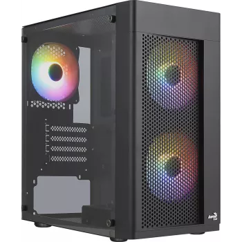 Aerocool HEXFORMBKV2 Caja para PC Micro ATX 3 ventiladores FRGB Negra