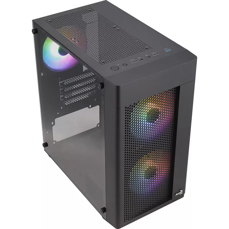 Aerocool HEXFORMBKV2 Caja para PC Micro ATX 3 ventiladores FRGB Negra