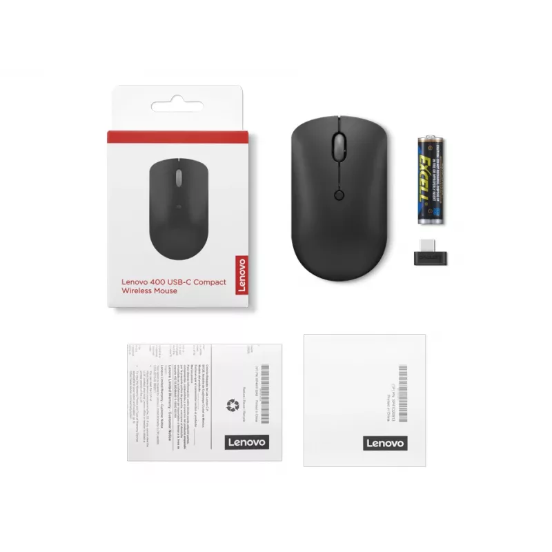 Lenovo 400 Ratón Oficina Ambidiestro RF Inalámbrico Óptico 2400 DPI
