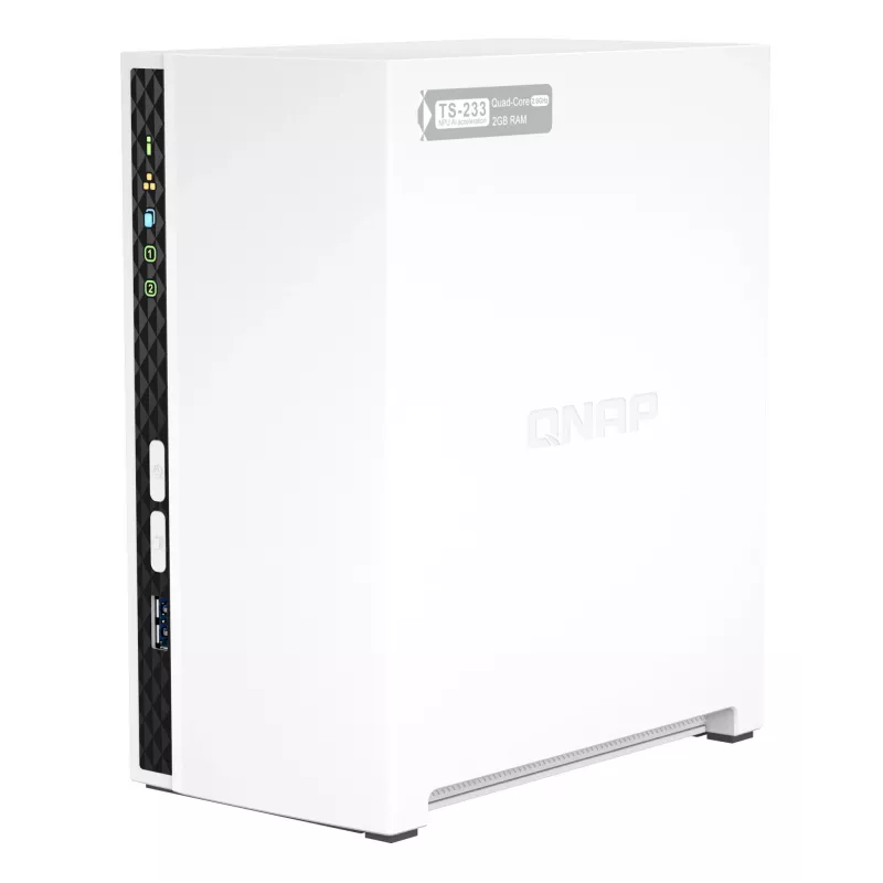QNAP TS-233 Servidor NAS/Almacenamiento Torre ARM Cortex-A55 2 GB 0 TB QNAP QTS Blanco
