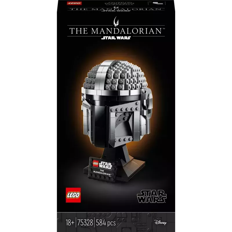 Juguete de construcción LEGO Casco Mandaloriano 75328 — modelo de exposición Star Wars, pieza de coleccionista para construir, 584 piezas, edad 18+