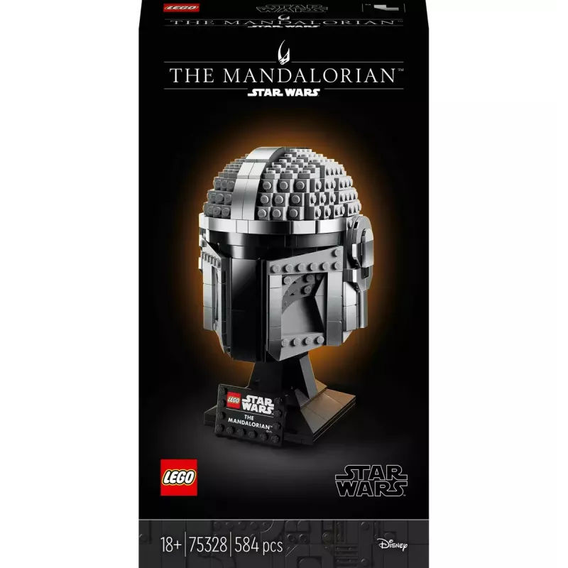 Juguete de construcción LEGO Casco Mandaloriano 75328 — modelo de exposición Star Wars, pieza de coleccionista para construir, 584 piezas, edad 18+