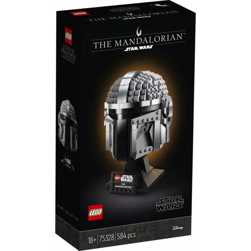 Juguete de construcción LEGO Casco Mandaloriano 75328 — modelo de exposición Star Wars, pieza de coleccionista para construir, 584 piezas, edad 18+