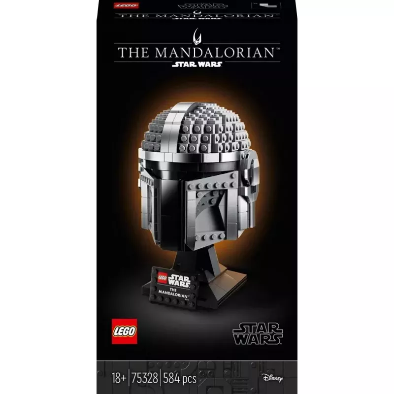 Juguete de construcción LEGO Casco Mandaloriano 75328 — modelo de exposición Star Wars, pieza de coleccionista para construir, 584 piezas, edad 18+