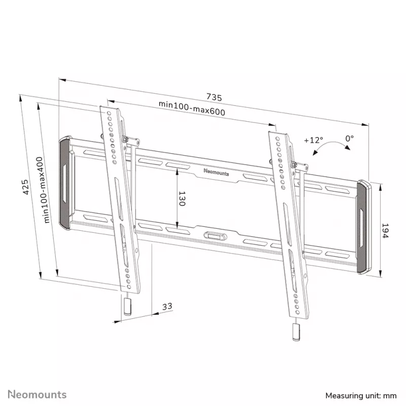 Soporte de pared para TV Neomounts WL35-550BL16 42-86 pulgadas – inclinable – montaje sencillo