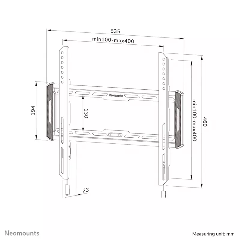 Soporte de pared para TV Neomounts WL30-550BL14 40-75 pulgadas - ultraplano - montaje sencillo