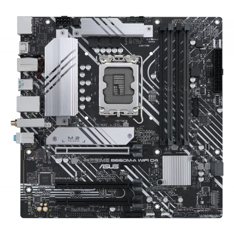 Placa base ASUS PRIME B660M-A WIFI D4 — Intel B660, LGA 1700, micro ATX, DDR4, 4 DIMM, Wi‑Fi 6, 2x M.2