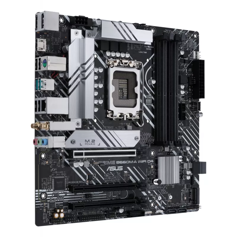 Placa base ASUS PRIME B660M-A WIFI D4 — Intel B660, LGA 1700, micro ATX, DDR4, 4 DIMM, Wi‑Fi 6, 2x M.2