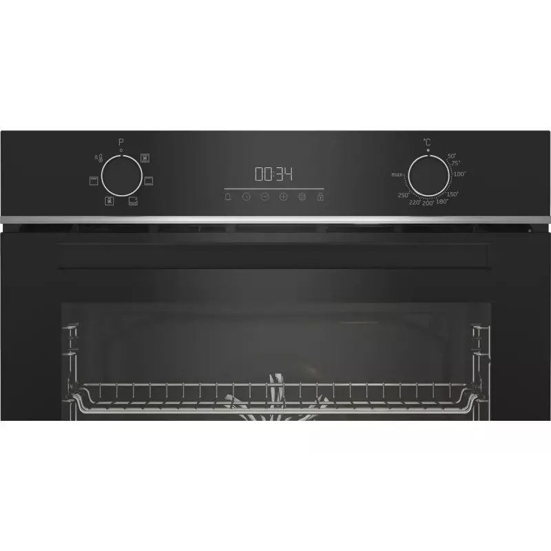 Horno eléctrico empotrable BEKO BBIE17301BD, 72 L, aire caliente, grill, limpieza por vapor, acero inoxidable