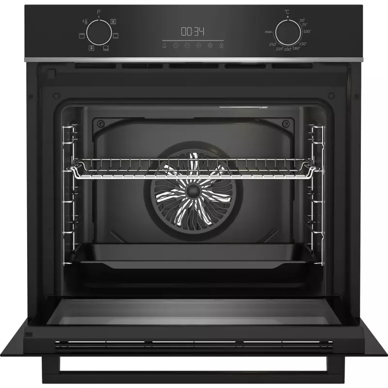 Horno eléctrico empotrable BEKO BBIE17301BD, 72 L, aire caliente, grill, limpieza por vapor, acero inoxidable