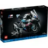 Modelo de moto LEGO Technic BMW M1000RR 42130 con motor detallado y suspensión funcional