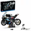 Modelo de moto LEGO Technic BMW M1000RR 42130 con motor detallado y suspensión funcional