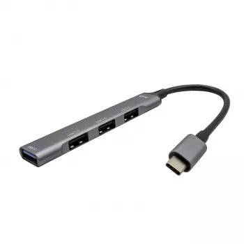 Hub USB-C i-tec Metal 1x USB 3.0 + 3x USB 2.0, USB 3.2 Gen 1 (3.1 Gen 1) Type-C, USB 2.0, USB 3.2 Gen 1 (3.1 Gen 1) Type-A, Metallic, Metal, 0,19 m, Android