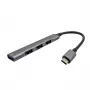 Hub USB-C i-tec Metal 1x USB 3.0 + 3x USB 2.0, USB 3.2 Gen 1 (3.1 Gen 1) Type-C, USB 2.0, USB 3.2 Gen 1 (3.1 Gen 1) Type-A, Metallic, Metal, 0,19 m, Android
