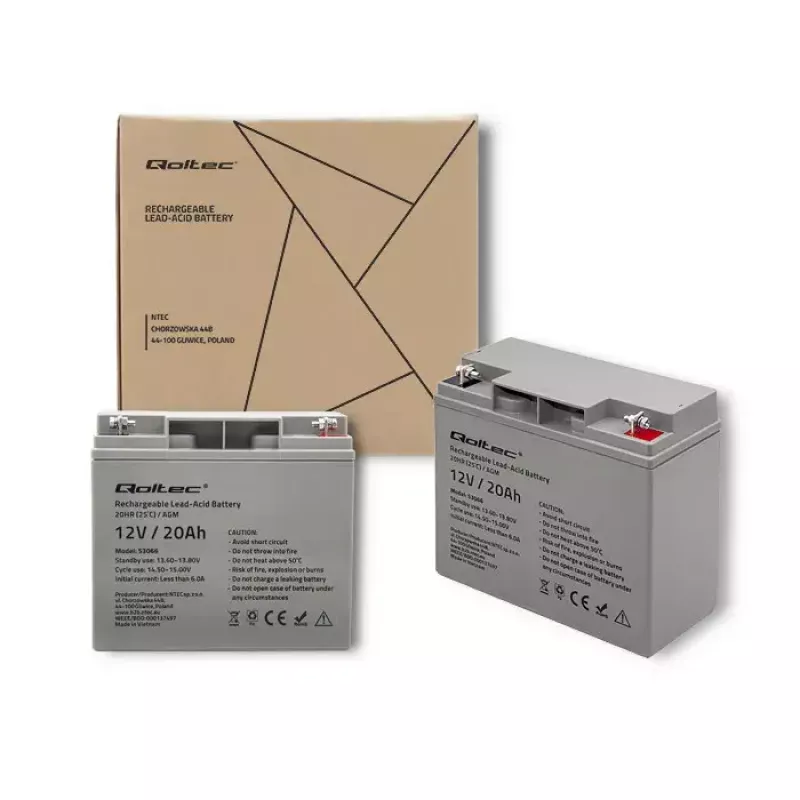 Batería para SAI Qoltec 53066 Plomo-ácido AGM 12 V 20 Ah