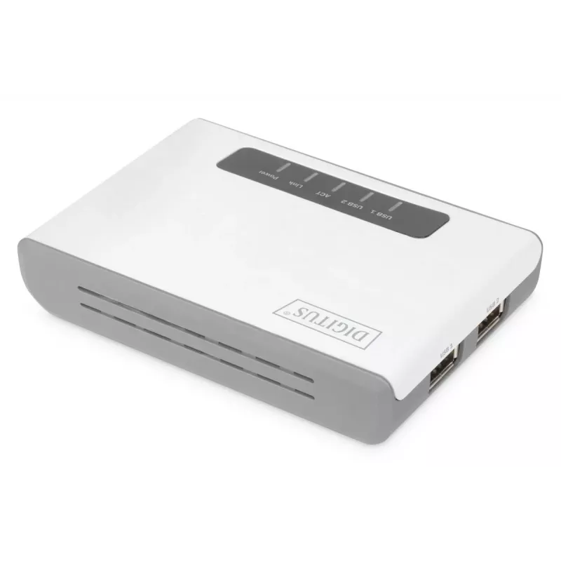Servidor de red WLAN NAS USB Hub Servidor de impresión DIGITUS 2 puertos USB 2.0