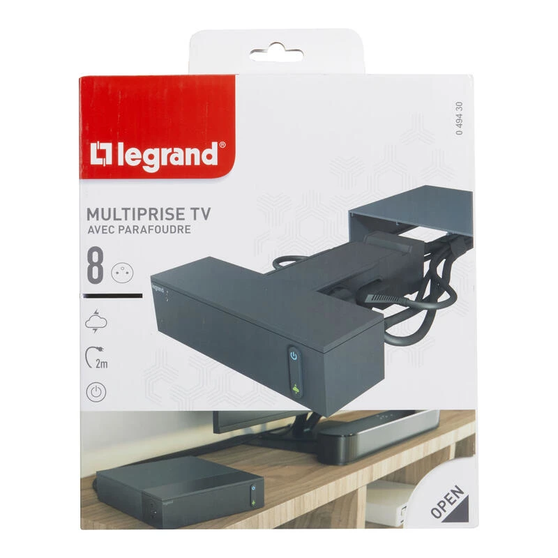 Regleta de alimentación Legrand 049430 2 m 8 tomas de corriente para interior Negro