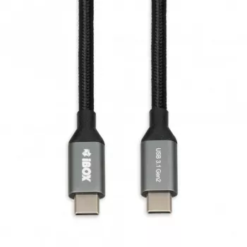 Cable USB-C a USB-C IBOX IKUMTC31G2 USB 3.2 Gen 2, 1 m, negro