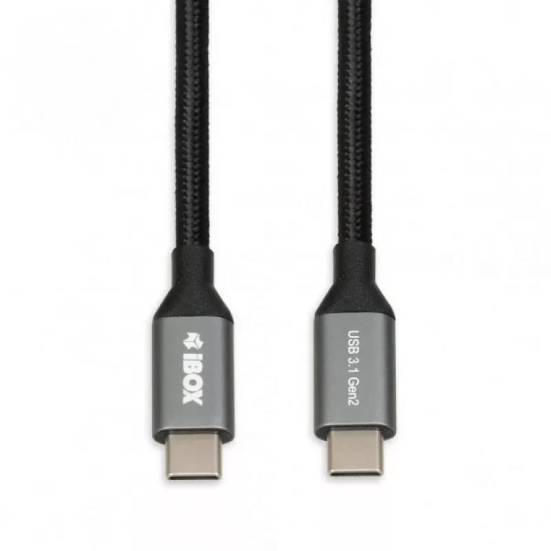 Cable USB-C a USB-C IBOX IKUMTC31G2 USB 3.2 Gen 2, 1 m, negro