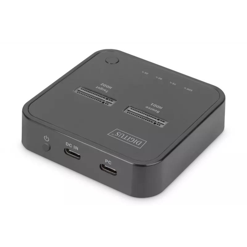 Estación de acoplamiento Digitus para doble SSD M.2 NVMe USB-C con función de clonación sin conexión