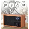 Radio portátil Adler AD 1184 con sintonizador digital DAB+/FM/AM, Bluetooth 5.0, 15W, SD/USB, despertador, negro/madera