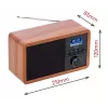 Radio portátil Adler AD 1184 con sintonizador digital DAB+/FM/AM, Bluetooth 5.0, 15W, SD/USB, despertador, negro/madera