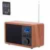 Radio portátil Adler AD 1184 con sintonizador digital DAB+/FM/AM, Bluetooth 5.0, 15W, SD/USB, despertador, negro/madera