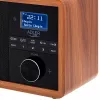 Radio portátil Adler AD 1184 con sintonizador digital DAB+/FM/AM, Bluetooth 5.0, 15W, SD/USB, despertador, negro/madera