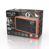 Radio portátil Adler AD 1184 con sintonizador digital DAB+/FM/AM, Bluetooth 5.0, 15W, SD/USB, despertador, negro/madera