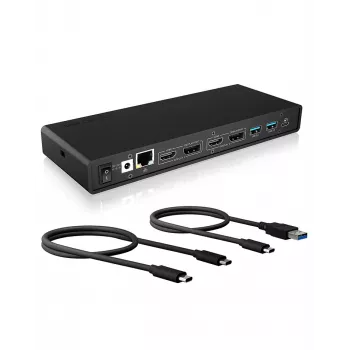 ICY BOX IB-DK2245AC cableado USB 3.2 Gen 1 (3.1 Gen 1) Type-C negro
