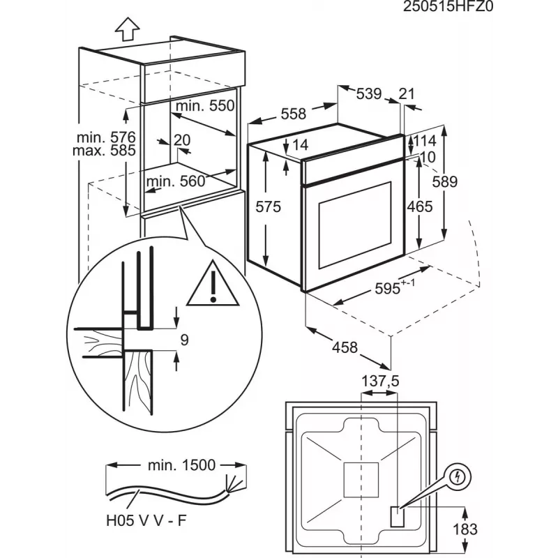 Electrolux EOF3H50BX 65 L acero inoxidable