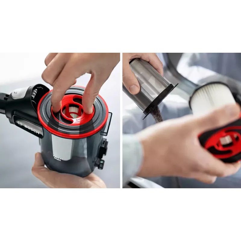 Bosch BBS712A Aspirador de batería / escoba eléctrica Aspirador de palo 2 en 1 Batería En seco Filtro higiénico Sin bolsa 0,3 L Grafito