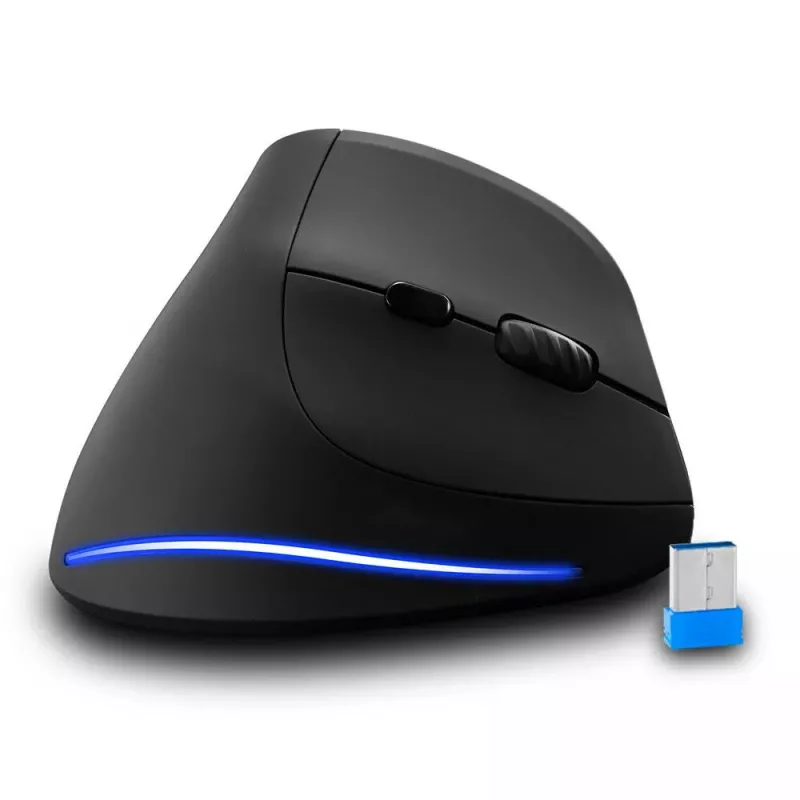 Ratón vertical inalámbrico MEDIA-TECH MT1123, negro, 2400 DPI, 5 botones, receptor RF-USB